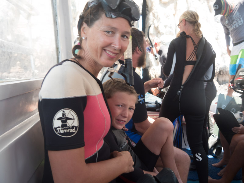 Etter snorkling. Slitne men fornøyde